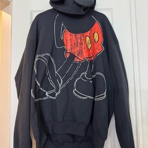 Disney Micky Mouse Black Hoodie with Micky Mouse Ears Hood XL